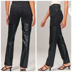 Abercrombie & Fitch The 90's Straight High Rise Mix  Black  Jeans 25/0